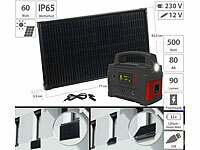 revolt Powerstation & Solar-Generator mit 60-W-Solarpanel, 420 Wh, 600 W; 2in1-Solar-Generatoren & Powerbanks, mit externer Solarzelle 2in1-Solar-Generatoren & Powerbanks, mit externer Solarzelle 