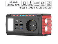 revolt Mini-Powerstation & Solar-Generator, 88,8 Wh, 12/230V, USB, LED, 120 W; Solarpanels, Solarpanels faltbar Solarpanels, Solarpanels faltbar 