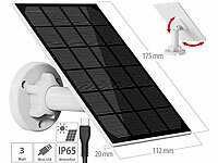 revolt Universal-Solarpanel für Akku-IP-Kameras mit Micro-USB, 3W, 5V, IP65