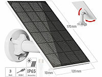 revolt Solarpanel für Akku-IP-Kameras mit USB-C, 3 W, 5 V, IP65