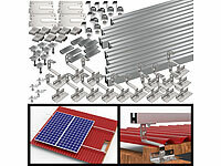 revolt 68-teiliges Dachmontage-Set für 4 Solarmodule, flexibel; Solaranlagen-Set: Mikro-Inverter mit MPPT-Regler und Solarpanel Solaranlagen-Set: Mikro-Inverter mit MPPT-Regler und Solarpanel 