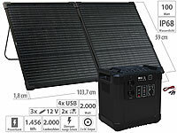 revolt Powerstation & Solar-Generator mit 100-W-Solarmodul, 1.456 Wh, 2.000 W; Solarpanels, Solarpanels faltbar Solarpanels, Solarpanels faltbar 