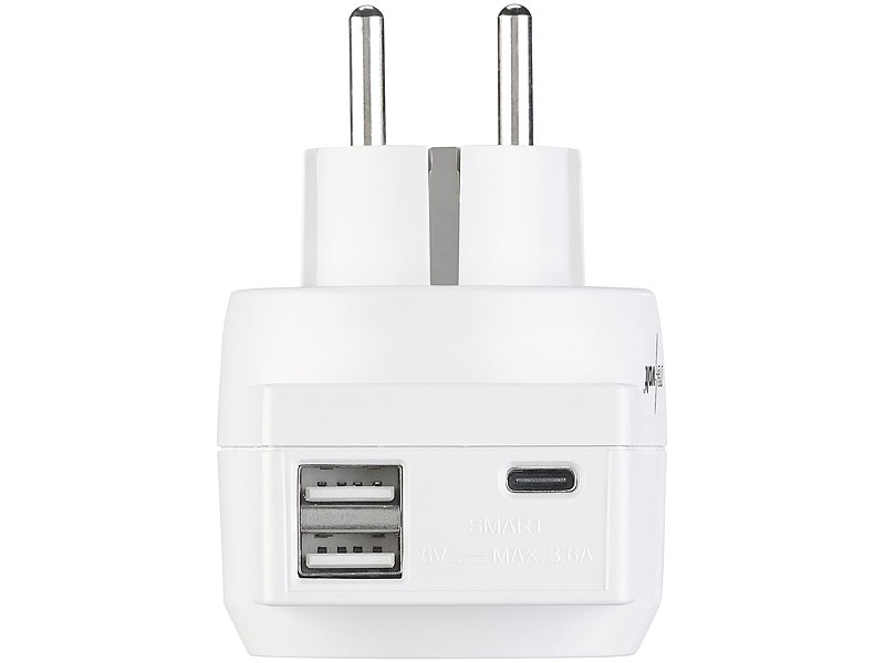revolt USB Steckdose: 120-Watt-USB-C-Netzteil mit 4 Ports, GaN-Technologie,  PD 100 W, weiß (USB Netzteil iPhone)