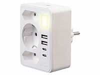 revolt USB Ladestecker, Mehrfachsteckdose mit USB