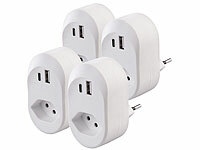 revolt USB-Doppelsteckdose, USB-Ladegeräte 2in1 Steckdosen