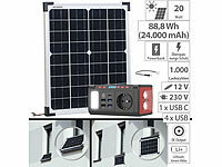 revolt Fensterbank-Solarkraftwerk: Powerstation mit 20-W-Modul, 88,8 Wh, 120W; Solaranlagen-Set: Mikro-Inverter mit MPPT-Regler und Solarpanel Solaranlagen-Set: Mikro-Inverter mit MPPT-Regler und Solarpanel 