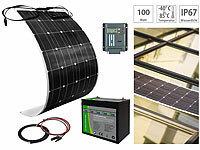 revolt Solaranlagen-Set: MPPT-Laderegler, 100-W-Solarmodul und LiFePo4-Akku; Solarpanels, Solarpanels faltbar Solarpanels, Solarpanels faltbar 