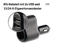 revolt Produkte KFZ-USB-NETZTEIL MIT 12-24-VOLT-ZIGARETTENANZÜNDER-BUCHSE