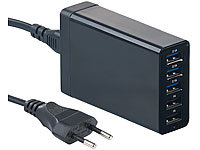 revolt 5-Port-USB-Netzteil mit dynamischer Ladestrom-Anpassung, bis 8 A, 40 W; USB-Steckdosen USB-Steckdosen 