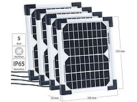 revolt 4er-Set Solarpanels mit monokristalliner Solarzelle 5 Watt