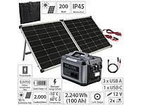 revolt Solar-Powerbank Camping: Powerbank & Solar-Konverter mit 420 Wh,  Versandrückläufer (Powerbank mit 230V-Steckdose Solar)