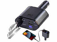 revolt Auto-USB-Netzteil, USB Ladegerät mit Display