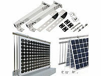 revolt Universal-Balkon & Zaun-Geländer-Halterungen für Solarmodule, silber; Solarpanels, Solarpanels faltbar Solarpanels, Solarpanels faltbar 