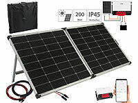 revolt Solarstrom-Set: MPPT-Laderegler mit 240-Watt-Solarmodul, bis 20 A, App; Solarpanels faltbar Solarpanels faltbar Solarpanels faltbar 