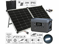 revolt Powerstation & Solar-Generator mit 240-W-Solarpanel, 1.920 Wh, 2.400 W; 2in1-Solar-Generatoren & Powerbanks, mit externer Solarzelle 2in1-Solar-Generatoren & Powerbanks, mit externer Solarzelle 