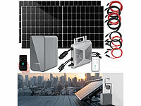 revolt Solar-Set: WLAN-Mikroinverter mit 2,24-kWh-Akku & 2x 430-W-Solarmodul; 2in1-Solar-Generatoren & Powerbanks, mit externer Solarzelle 2in1-Solar-Generatoren & Powerbanks, mit externer Solarzelle 