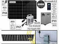 revolt 2,15-kWh-Akkuspeicher mit WLAN-Mikroinverter & 2x 425-W-Solarmodul; 2in1-Solar-Generatoren & Powerbanks, mit externer Solarzelle 2in1-Solar-Generatoren & Powerbanks, mit externer Solarzelle 