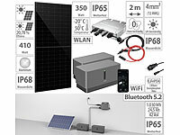 revolt Solar-Set: WLAN-Mikroinverter mit 2x 1,03-kWh-Akku & 410-W-Solarmodul; 2in1-Solar-Generatoren & Powerbanks, mit externer Solarzelle 2in1-Solar-Generatoren & Powerbanks, mit externer Solarzelle 