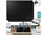 revolt Solar-Set: 2x 215-W-Solarmodul, 350-W-Wechselrichter, 2x Y-Stecker; Solarpanels, Solarpanels faltbar Solarpanels, Solarpanels faltbar 