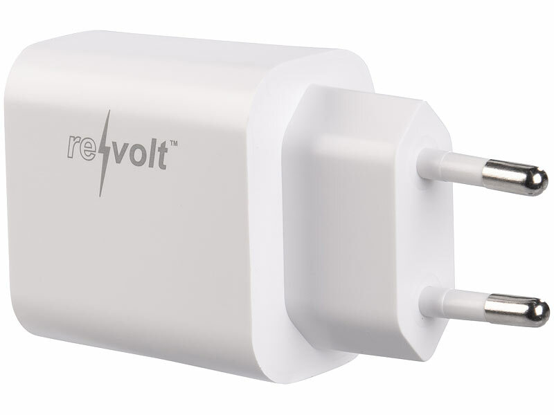 revolt USB-Netzteil für Typ A & C, PD bis 20 Watt, Quick Charge