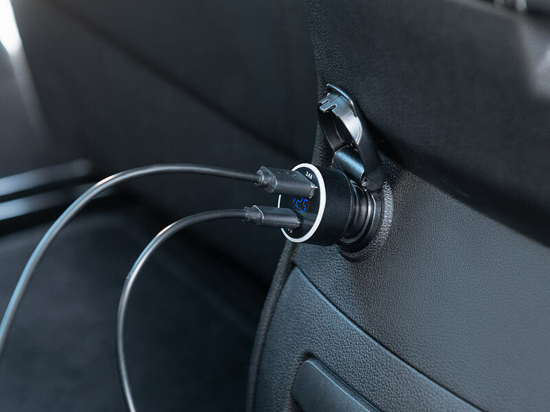 USB-Adapter für BMW Steckdose mit Spannungsanzeige
