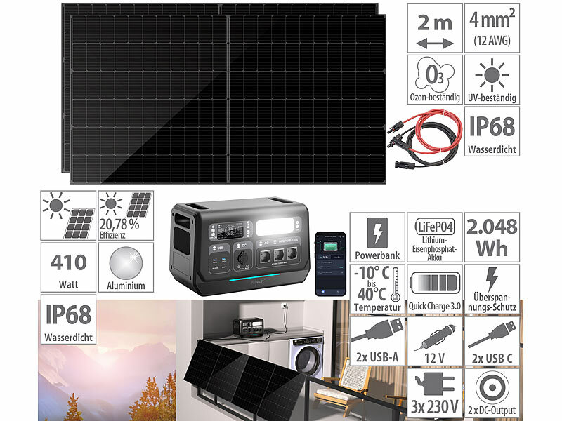 ; 2in1-Solar-Generatoren & Powerbanks, mit externer Solarzelle 2in1-Solar-Generatoren & Powerbanks, mit externer Solarzelle 