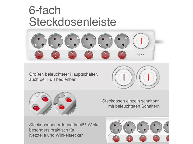 ; Steckdosenleisten einzeln schaltbar Steckdosenleisten einzeln schaltbar Steckdosenleisten einzeln schaltbar 